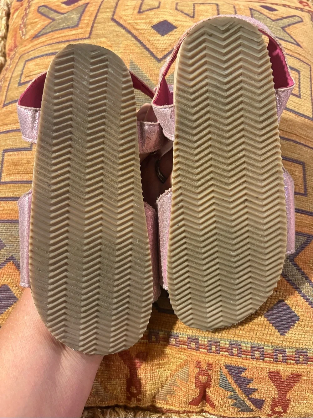 Dr. Scholl's Girls 12M Pink Glitter Adjustable Sandals